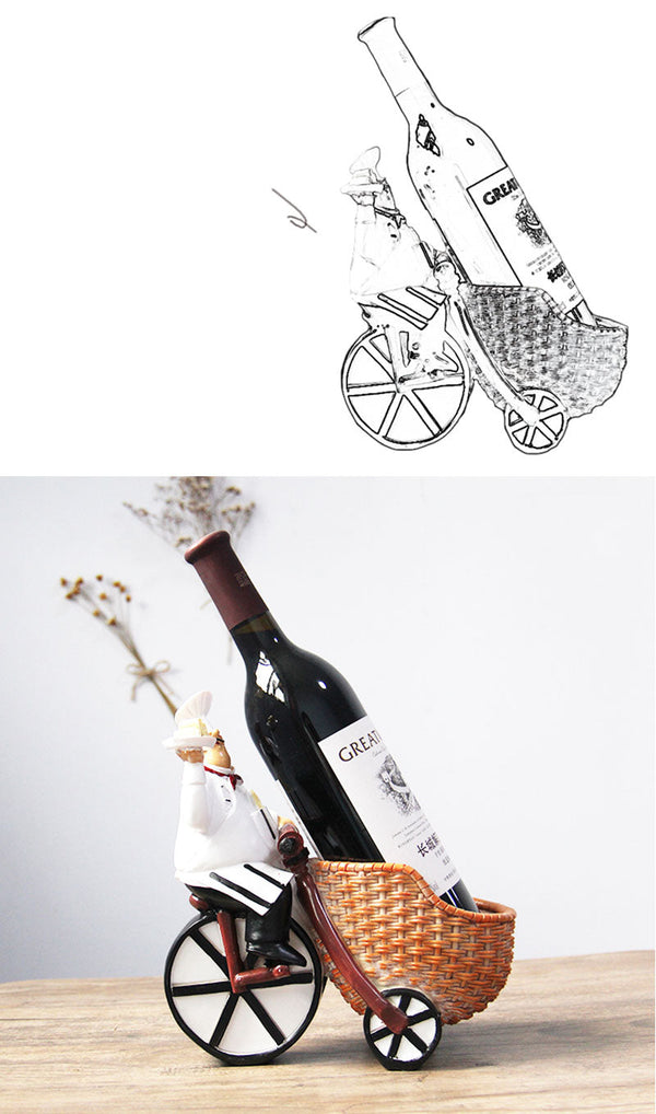 Creative Resin Chef Wine Rack Craft Figurine Wine Stand Cook Wine Bottle Holder Home Wine Ornament Shelf Racks for Restaurant