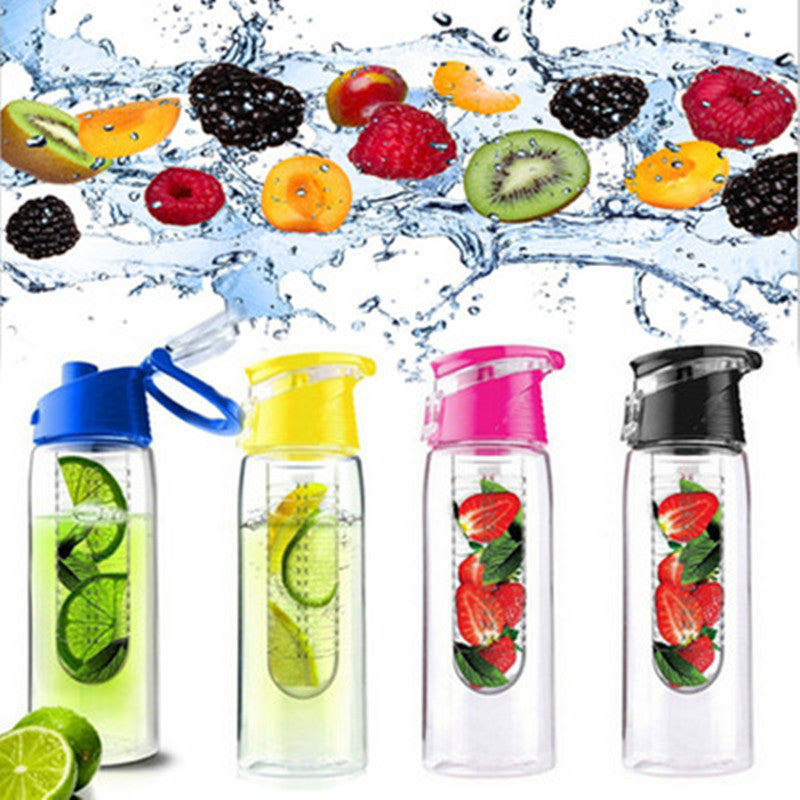HELLOYOUNG 800ml Fruit Infusing Infuser Water Bottle Sports Lemon Juice Bottle Flip Lid For Camping Travel Outdoor Water Bottle Main image