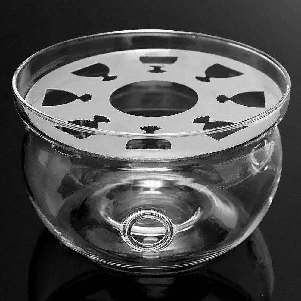 Heat-Resisting Teapot Warmer Base Clear Borosilicate Glass Round Insulation Tealight Portable Teapot Holder Tea Accessories Main image
