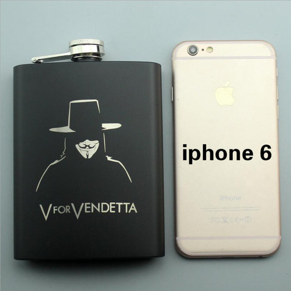 8OZ Ounce Elvis Skull KGB Godfather Stainless Steel Black Whiskey Vodka Hip flask Portable Flagon Alcohol Bottle