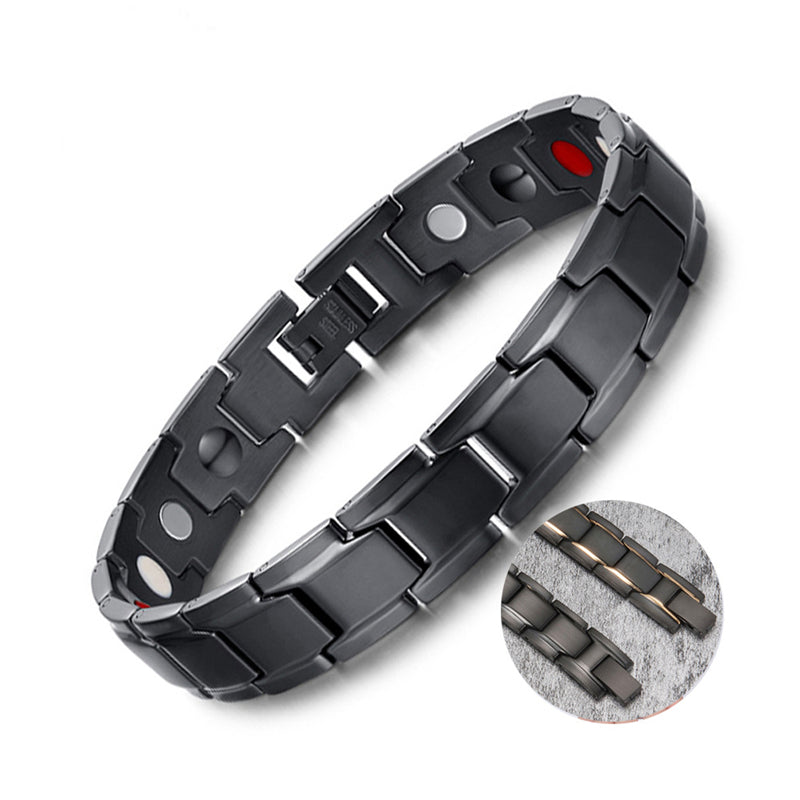 New Hot Men Magnetic Therapy Bracelet Classic Titanium Steel Anti-snoring Health Care Anti Snore Wrist Watch Sleep Snoring