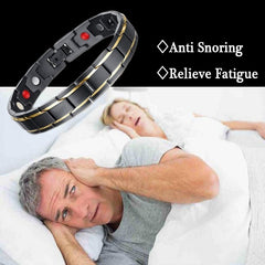 New Hot Men Magnetic Therapy Bracelet Classic Titanium Steel Anti-snoring Health Care Anti Snore Wrist Watch Sleep Snoring