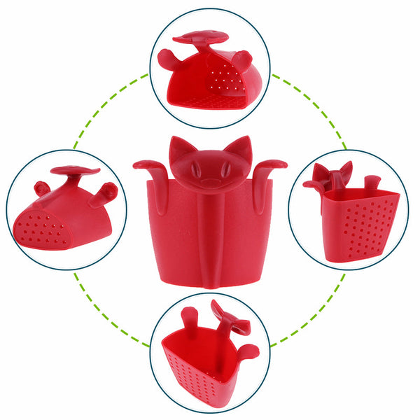 Coffee Tea Infuser Teapot Tea Strainer Cartoon Animal Kitten Plastic Teabags Filter Drinkware Coffee Tea Accessories