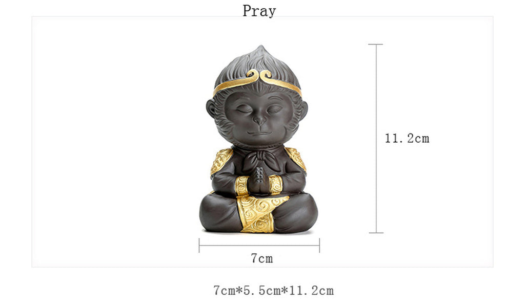 Chinese Purple Clay Kung Fu tea Set Tea Pet Monkey King Tea Accessories for puer Oolong Tea Home Deco