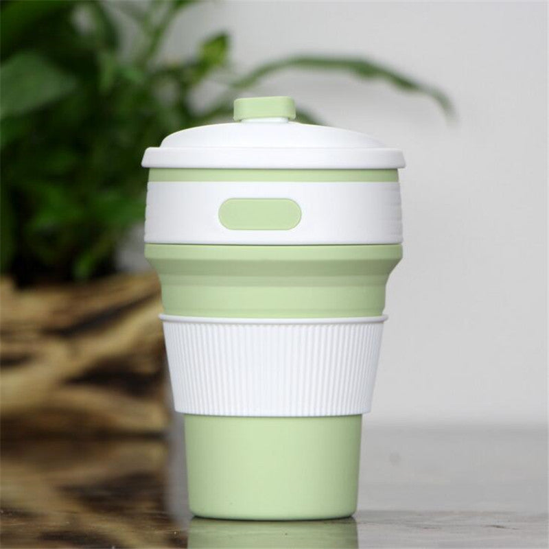 HELLOYOUNG Fashion 350ML Portable 4 Color Coffee Tea Folding Silicone Water Bottles Travel Hiking Picnic Collapsible Bottle