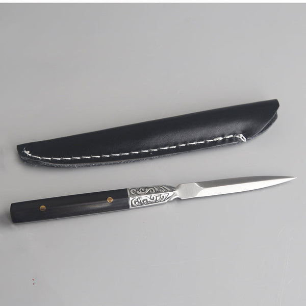 Creative Pure Stainless Steel Tea Knife Office Tea Ceremony Accessories Pattern Vintage Big Needles Cutter Puer Tea Pry Tools