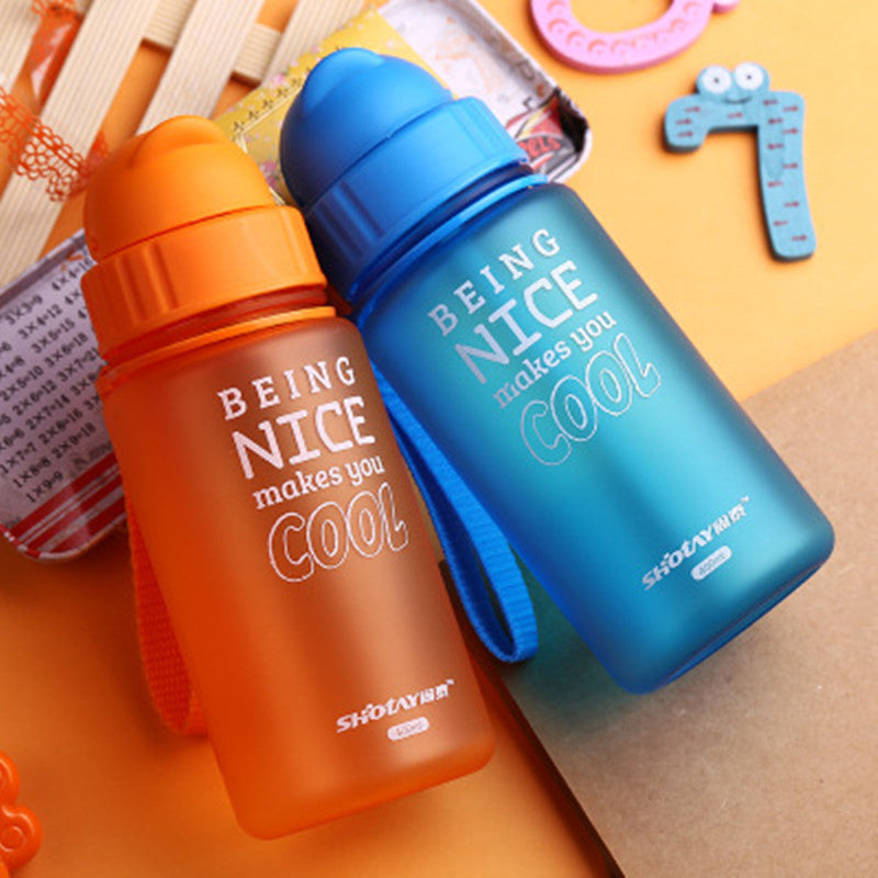 HELLOYOUNG 400ML Baby Water Bottle Kid Bottles Plastic Sports Water With Straw Child drinking bottle For water bottle leakproof Secondary image