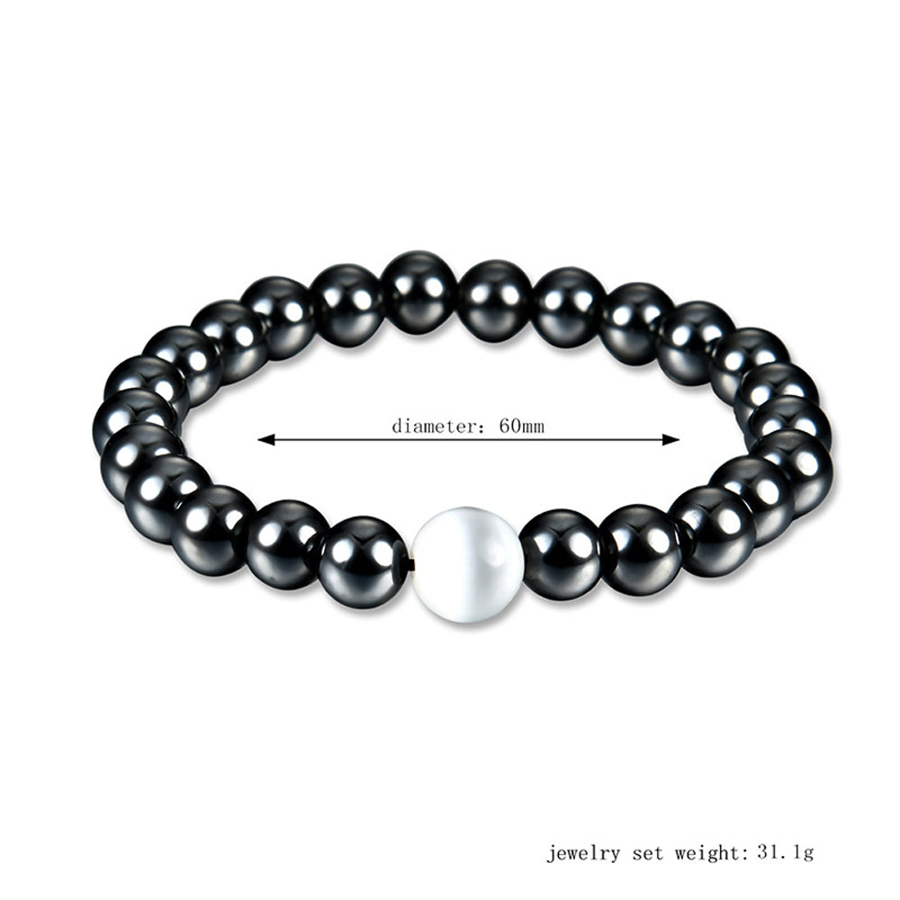 1Pc Magnet Bracelet Slimming Weight Loss Bracelet Slimming Hand Chain Round Hematite Magnetic Stone Therapy Jewelry Health Care