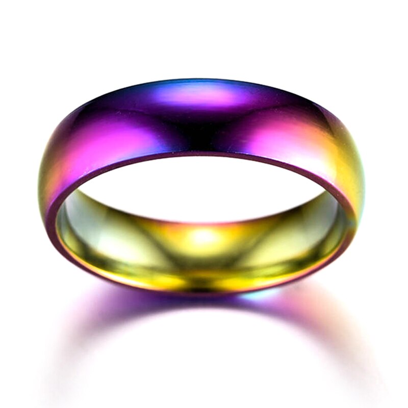 1PC 16-23mm Rainbow Ring Titanium Steel Ring Lose Weight Slim Ring Magnetic Therapy Men Women Health Care Jewelry Main image
