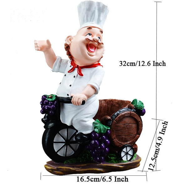 Resin Chef Wine Rack Wine Stand Cook Wine Bottle Holder Home Wine Ornaments Shelf Crafts Rack Shelf for Party