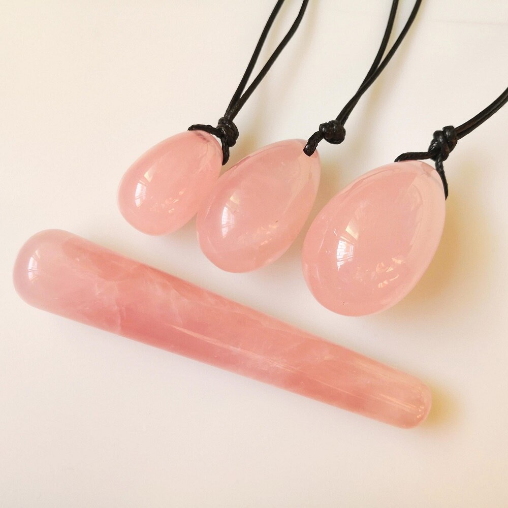 Rose Quartz Yoni Egg Jade Eggs Women Kegel Exerciser Jade Massager Vaginal Muscles Tightening Ball Crystal Kegel Eggs