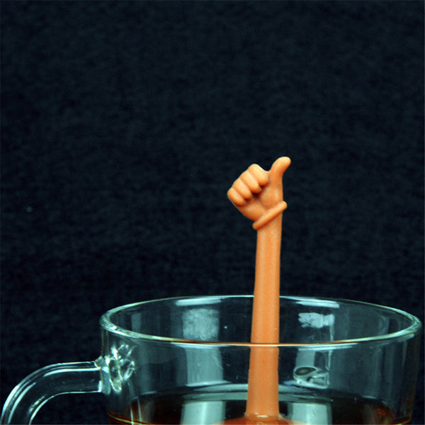 Funny Hand Gestures Tea Infuser Black Tea Strainer FDA Grade Silicone Loose Leaf Herbal Spice Holder Tea Brewing Tools
