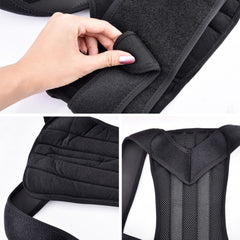 Adjustable Black Back Posture Corrector Shoulder Lumbar Spine Brace Support Belt Health Care for Men Women Unisex