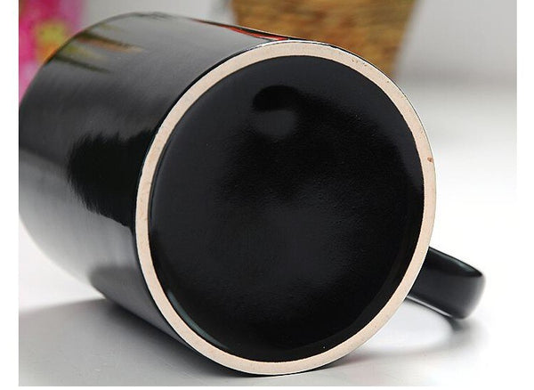 Battery Magic Mug Positive Energy Color Changing Cup Ceramic Discoloration Coffee Tea Milk Mugs Novelty Gifts