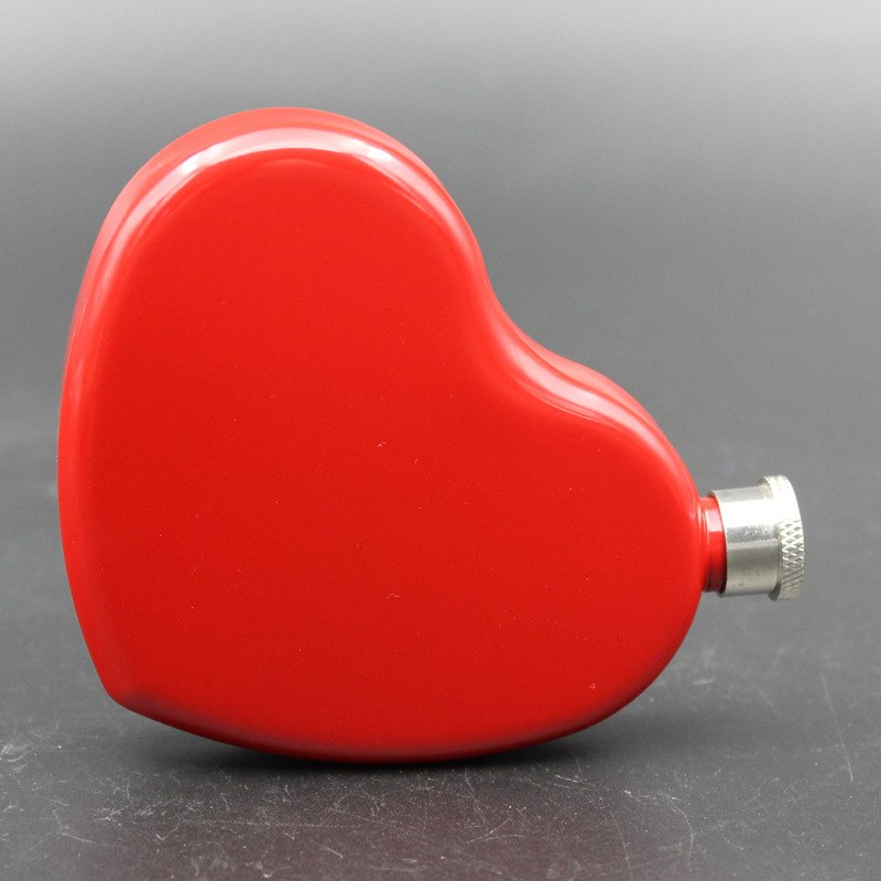 4.4 OZ Stainless Steel Portable Painted Heart Shape Small Hip Flask Whiskey Vodka Bottle Valentine's Day As Gift Wine Secondary image