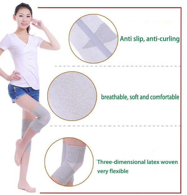 Warm Elastic Breathable Knee Support Brace Bamboo Fiber Health Care Knee Brace Spring Stay Knee Pads 1Pair