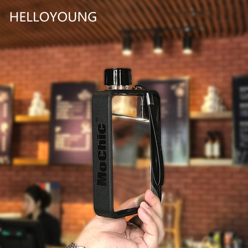 HELLOYOUNG A5 Notebook Paper Tritan Plastic Material Water Bottle Handy Portable Flat Kettle Sport Drinking Water Bottle 380ml Main image