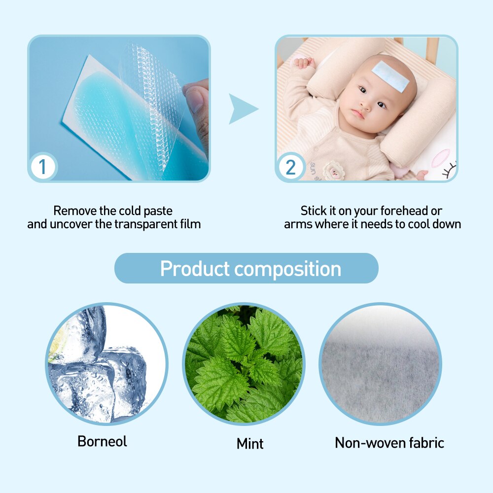 Baby Fever Patch Cooling Gel Sheet for Headache Pain Relief Bring Fever Down Patch Free Shipping K037 7Pcs/box