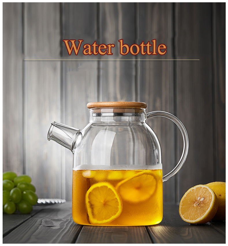 1L/1.6L Big Transparent Borosilicate Glass Teapot Heat-Resistant Large Clear Tea Pot Flower Tea Set Puer Kettle Office Home Tool