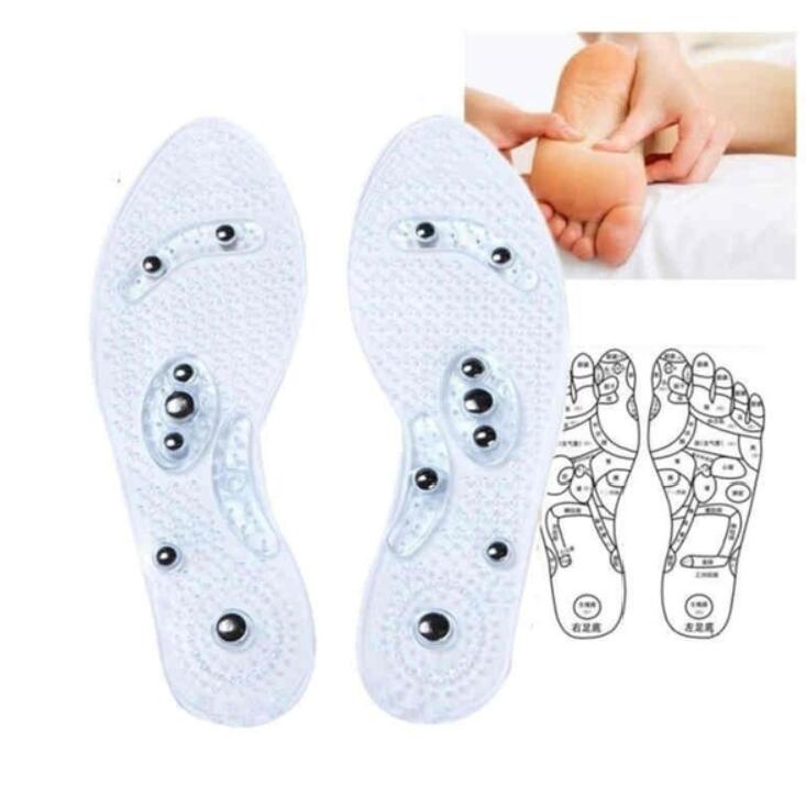 New Men and Women Magnetic Therapy Foot Insole Transparent Silicone Anti-fatigue Health Care Massage Slimming Weight Loss Insole