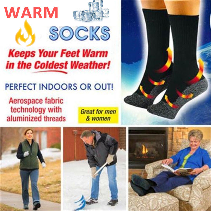 Winter Aluminized Insulation Fibers Heat Socks Keep Feet Warm and Dry Men and Women Aluminum Fiber Sock Gift Christmas 1Pair