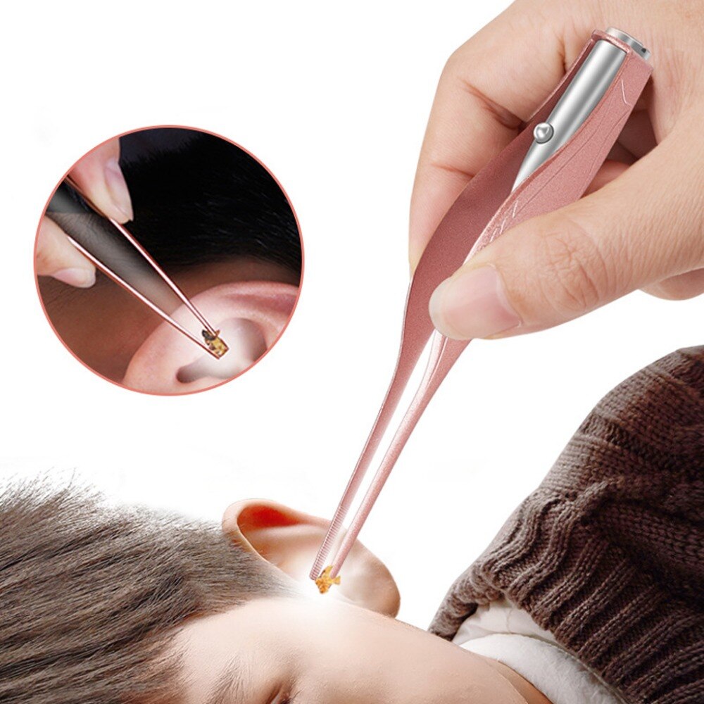 Ear Cleaner LED Flashlight Earpick Wax Removal Tweezer Luminous Kids Health Care Secondary image