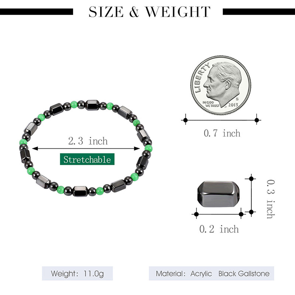 1Pc Magnet Bracelet Slimming Weight Loss Bracelet Slimming Hand Chain Round Hematite Magnetic Stone Therapy Jewelry Health Care