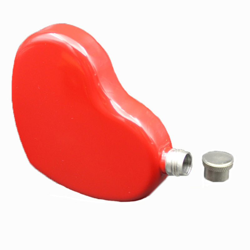 4.4 OZ Stainless Steel Portable Painted Heart Shape Small Hip Flask Whiskey Vodka Bottle Valentine's Day As Gift Wine Main image