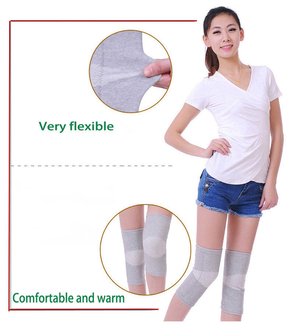 Warm Elastic Breathable Knee Support Brace Bamboo Fiber Health Care Knee Brace Spring Stay Knee Pads 1Pair