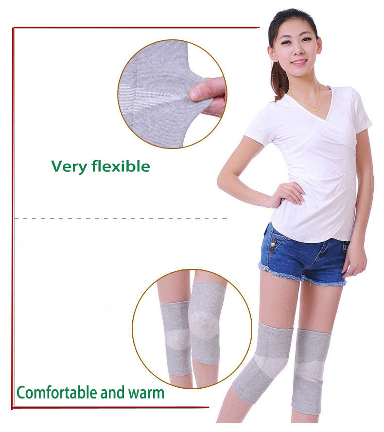 1Pair Warm Elastic Breathable Knee Support Brace Bamboo Fiber Health Care Knee Brace Spring Stay Knee Pads