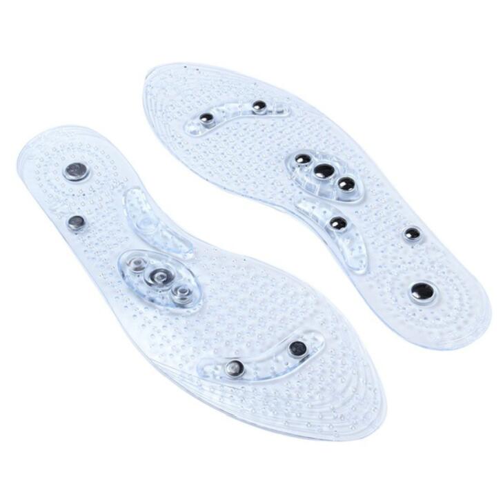 New Men and Women Magnetic Therapy Foot Insole Transparent Silicone Anti-fatigue Health Care Massage Slimming Weight Loss Insole