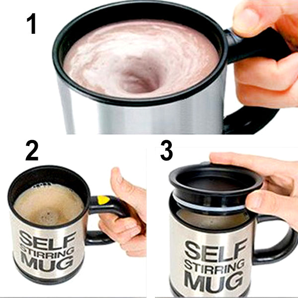CJ021 350ml Automatic coffee mixing mug drinkware stainless steel coffee self stirring electic cooking tool tea cup