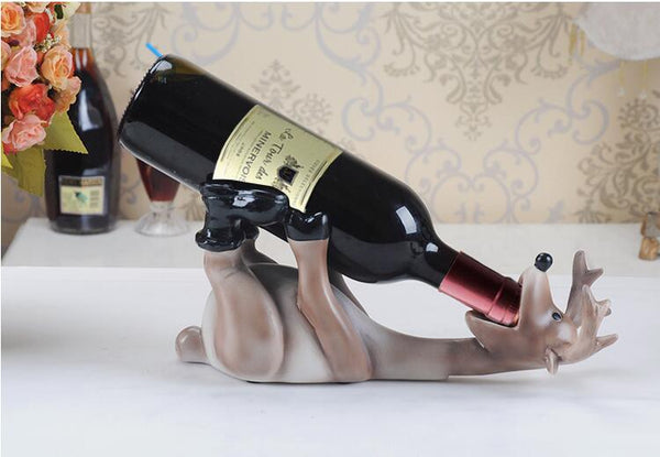 European Resin Drunk Deer Wine Rack Livingroom Office Wine Bottle shelf Home Furnishing Decoration Modern Wine Holder Crafts