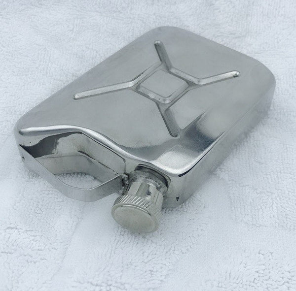 Portable Flagon Stainless Steel Jerry Can Hip Flask 5 oz Steel Fuel Petrol Can For Whisky Liquor Bottle Gasoline Can
