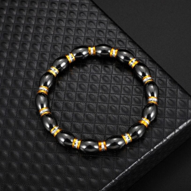 1Pc Magnet Bracelet Slimming Weight Loss Bracelet Slimming Hand Chain Round Hematite Magnetic Stone Therapy Jewelry Health Care