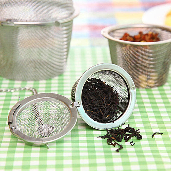 3 Size Stainless Steel Tea Locking Spice Egg Shape Ball Mesh Infuser Tea Strainer With 2 Handles Lid
