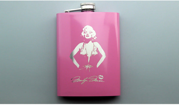 Rose Pink 8oz Hip Flask Women Portable Stainless Steel Flagon Pocket Flask For Whiskey With Gift Box