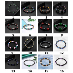 1Pc Magnet Bracelet Slimming Weight Loss Bracelet Slimming Hand Chain Round Hematite Magnetic Stone Therapy Jewelry Health Care