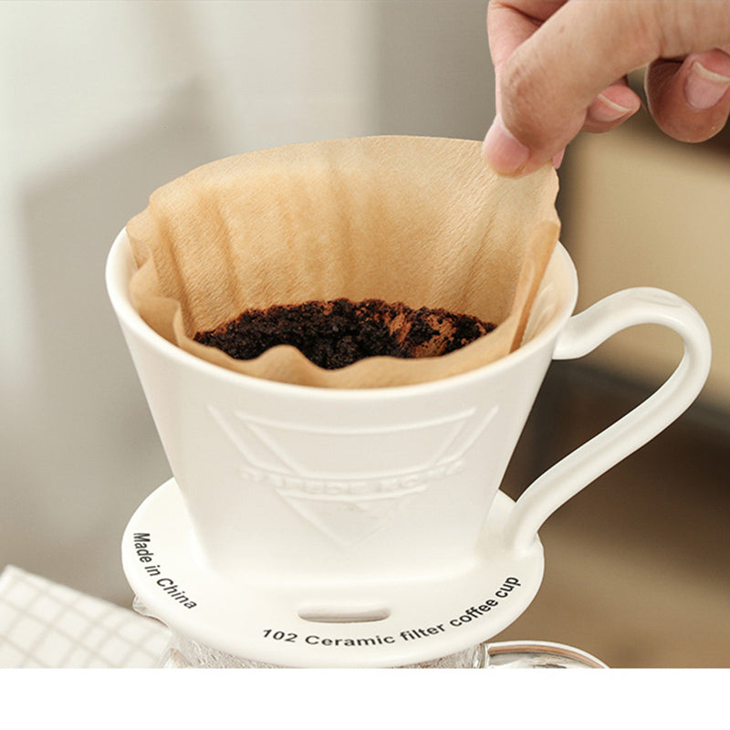 100 Pcs/Bag Wooden Original Hand Drip Paper Coffee Filter Espresso Coffee Filter Packs Tea Bag Strainer Green Tea Infuser Main image