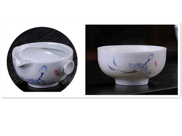 CJ225 Tea set Include 1 Pot 1 Cup, High quality elegant gaiwan,Beautiful and easy kettle teapot Chinese porcelana tea set