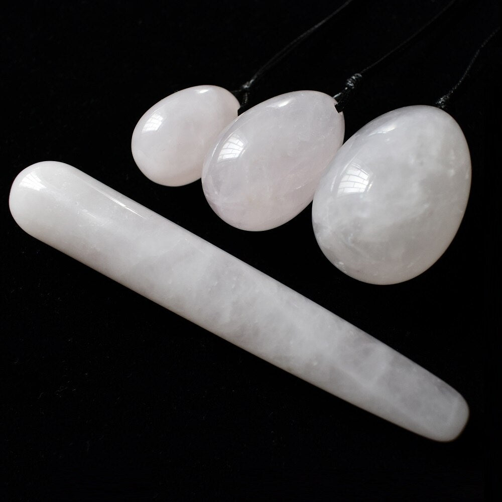 Rose Quartz Yoni Egg Jade Eggs Women Kegel Exerciser Jade Massager Vaginal Muscles Tightening Ball Crystal Kegel Eggs