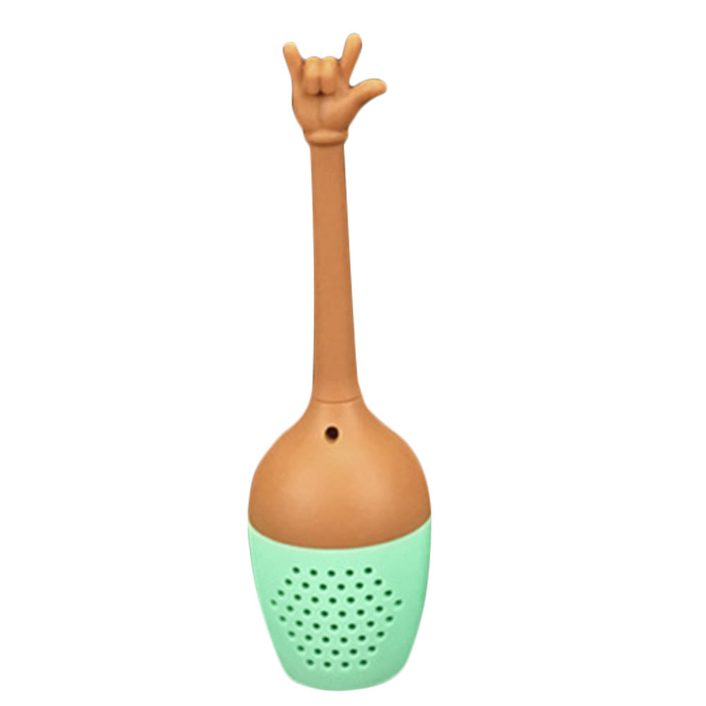 Funny Hand Gestures Tea Infuser Black Tea Strainer FDA Grade Silicone Loose Leaf Herbal Spice Holder Tea Brewing Tools