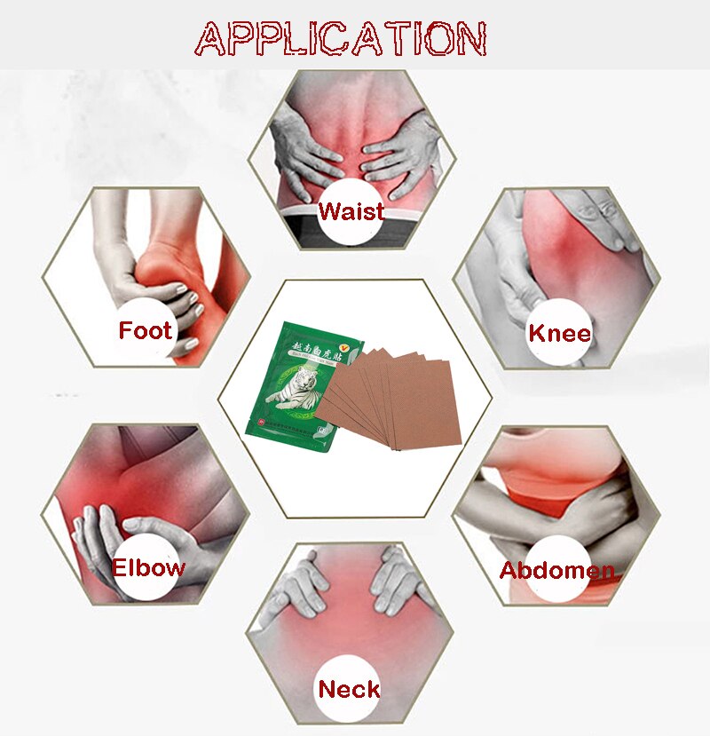 White Tiger Balm Chinese Herbs Medical Plasters For Joint Pain Back Neck Curative Plaster knee pads for arthritis 8pcs