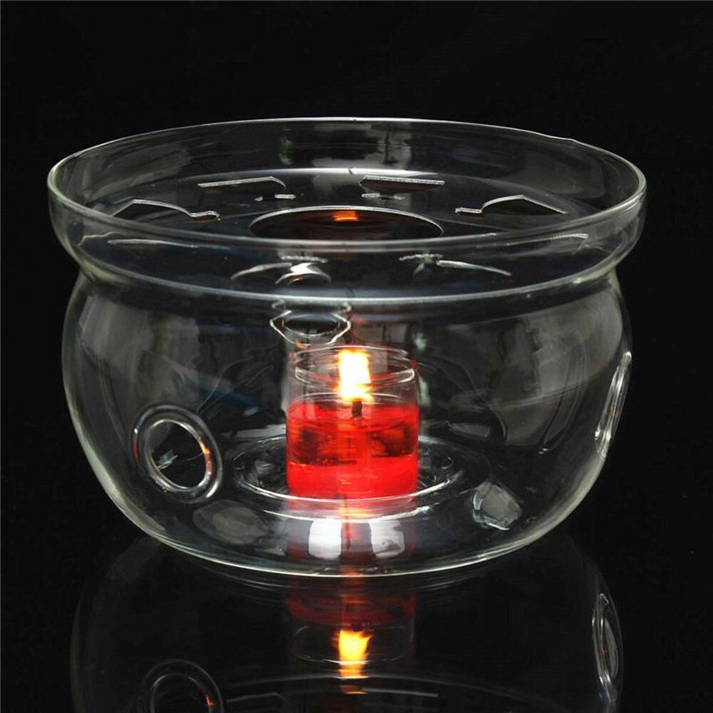 Heat-Resisting Teapot Warmer Base Clear Borosilicate Glass Round Insulation Tealight Portable Teapot Holder Tea Accessories Secondary image