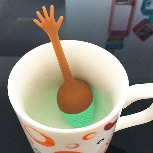 Funny Hand Gestures Tea Infuser Black Tea Strainer FDA Grade Silicone Loose Leaf Herbal Spice Holder Tea Brewing Tools