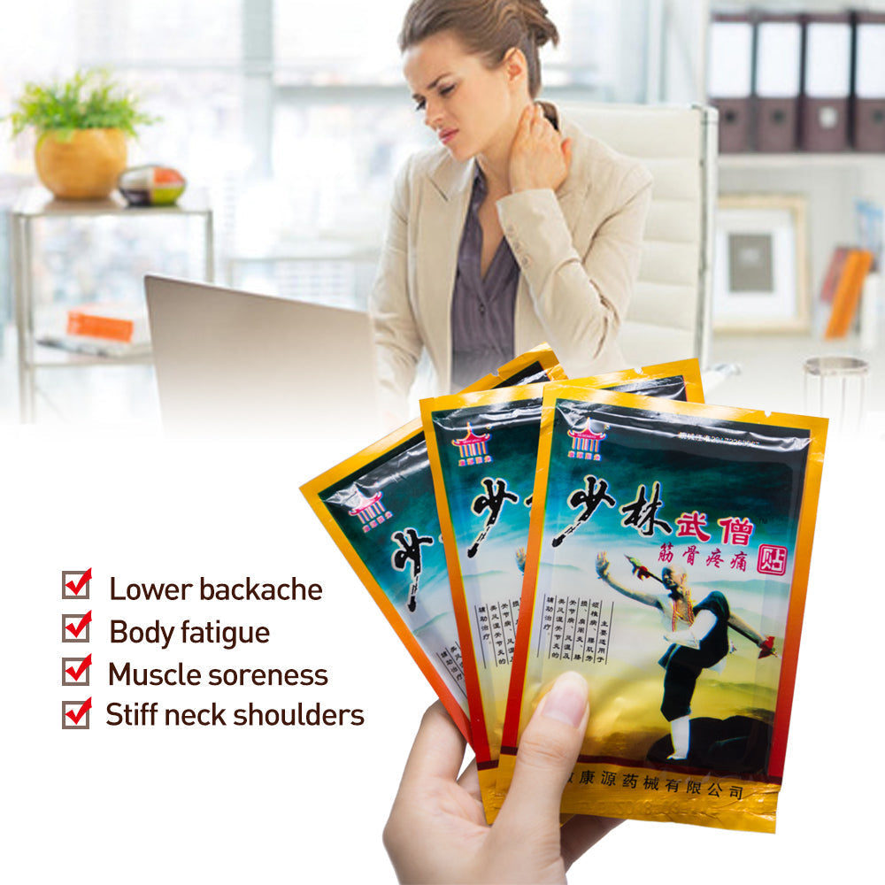 Medicated Plaster Shaolin Medicine Knee Pain Relief Adhesive Patch Joint Back Medicated Plaster Pain Relieving 32Pcs/4bags