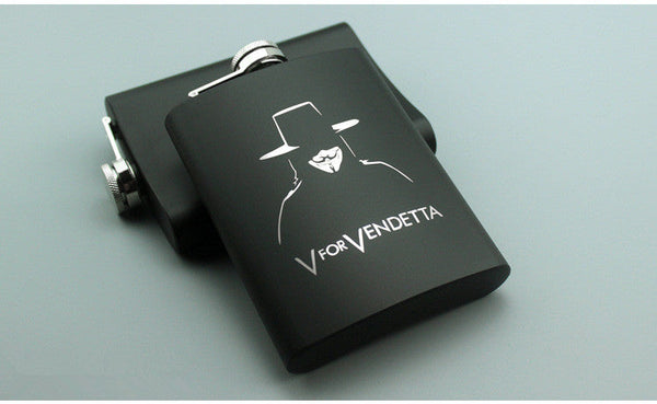 8OZ Ounce Elvis Skull KGB Godfather Stainless Steel Black Whiskey Vodka Hip flask Portable Flagon Alcohol Bottle