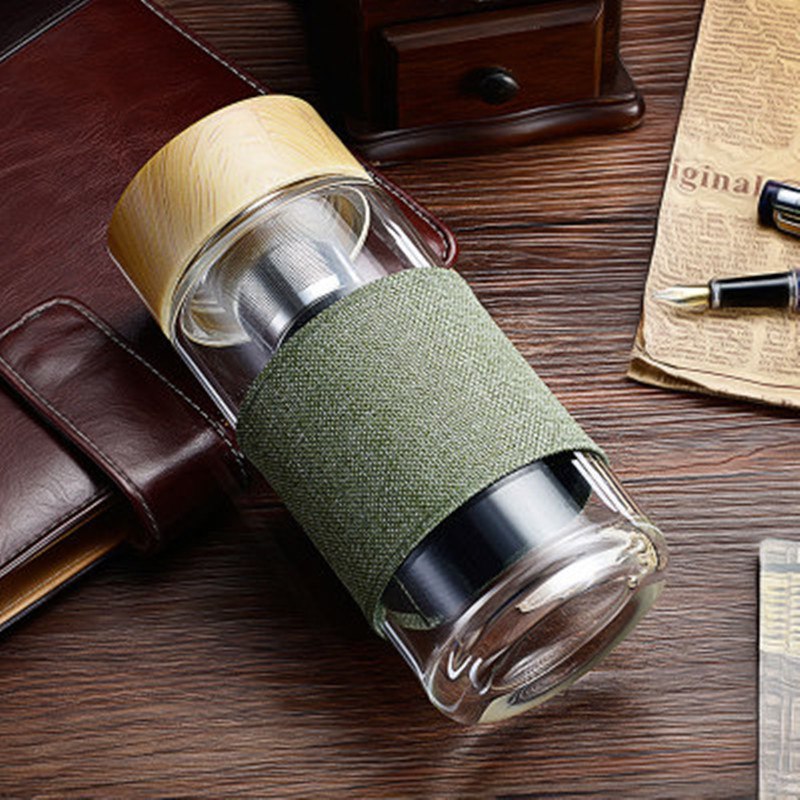 Glass tea water Bottle With Stainless Steel 304 Tea leaks Filter Bottle For Water teaTumbler My drink Car travel bottles Secondary image