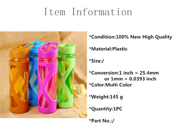 580ml New Seal Straw Sport Water Bottle Anti Hot Leak Proof Plastic Sleeve Drink Bottle Eco-friendly Protein Powder Shaker