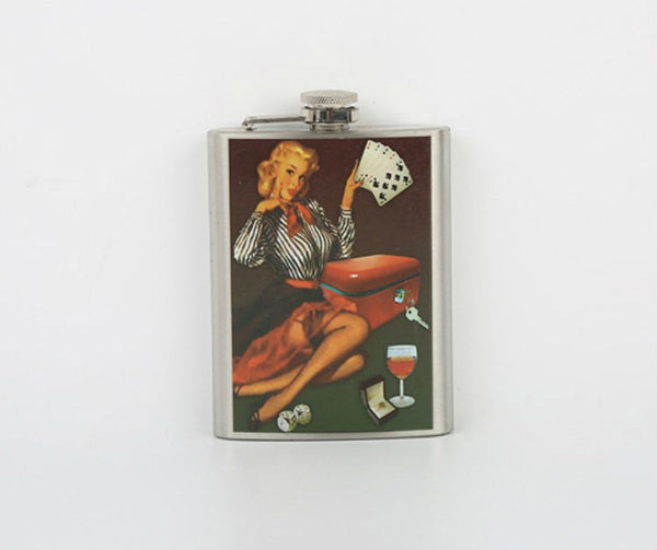 Creative Popular Stainless Steel Hip Flask 8oz Female Model Whiskey Liquor Wine Flask Personalized Outdoor lagon